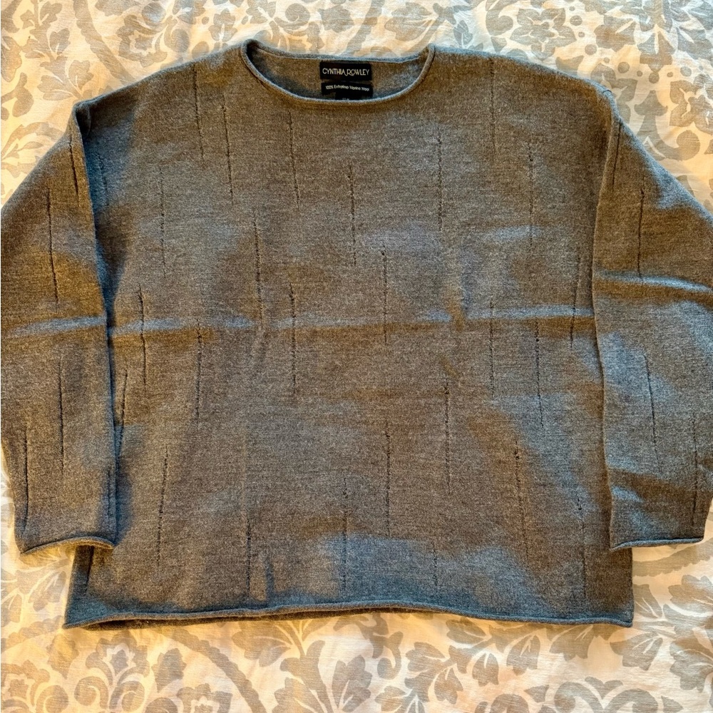 Cynthia Rowley Unik Design Women's Sweater 100% Merino Wool Sz M